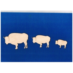 SKLEJKA #3mm "Rodzinka"  żubrów   10x6,5  , 7,5x5  , 5x3,5 cm , zwierzęta leśne , żubr
